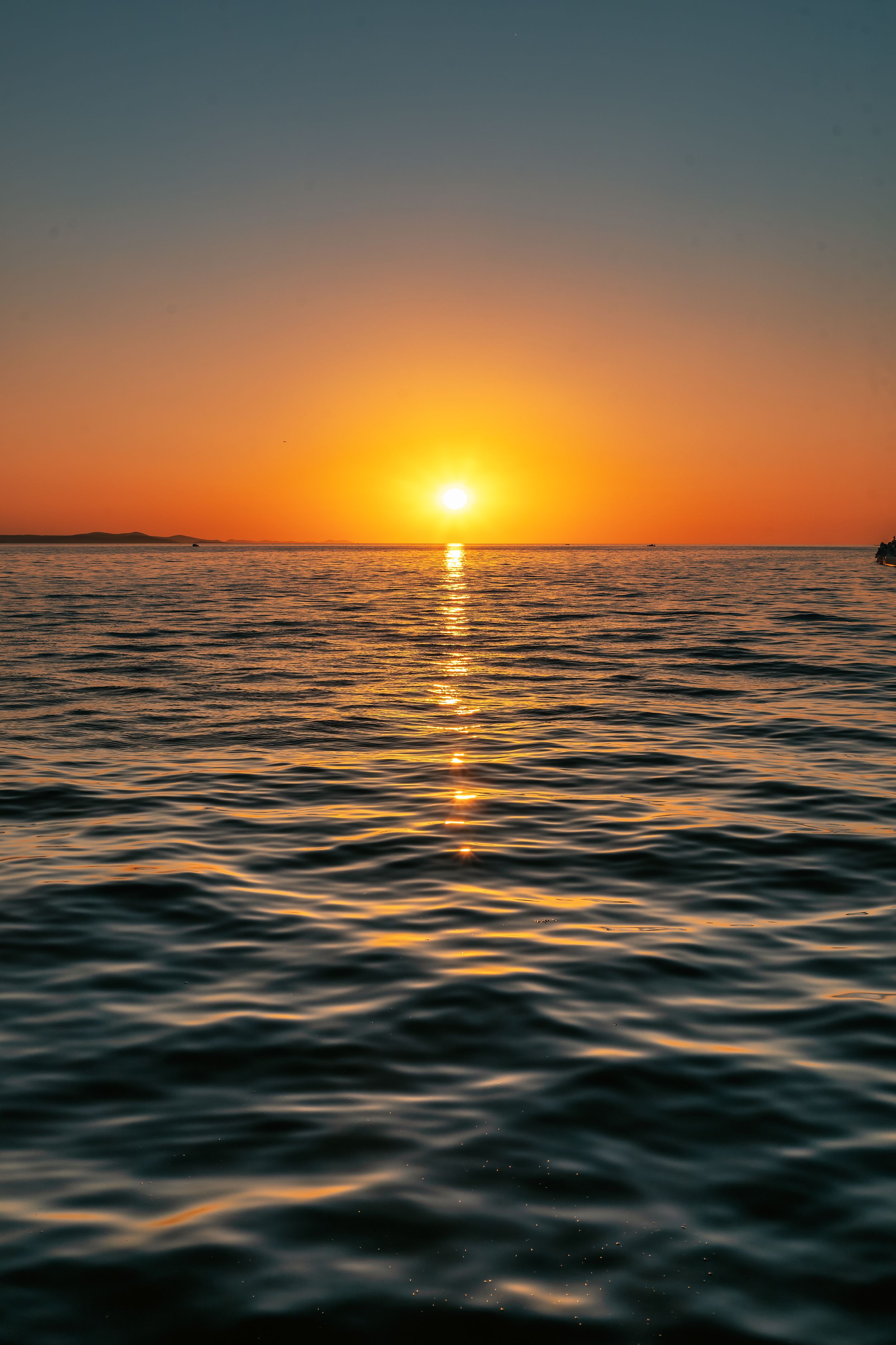 Beautiful Sunset over the Adriatic Sea from Zadar in Croatia