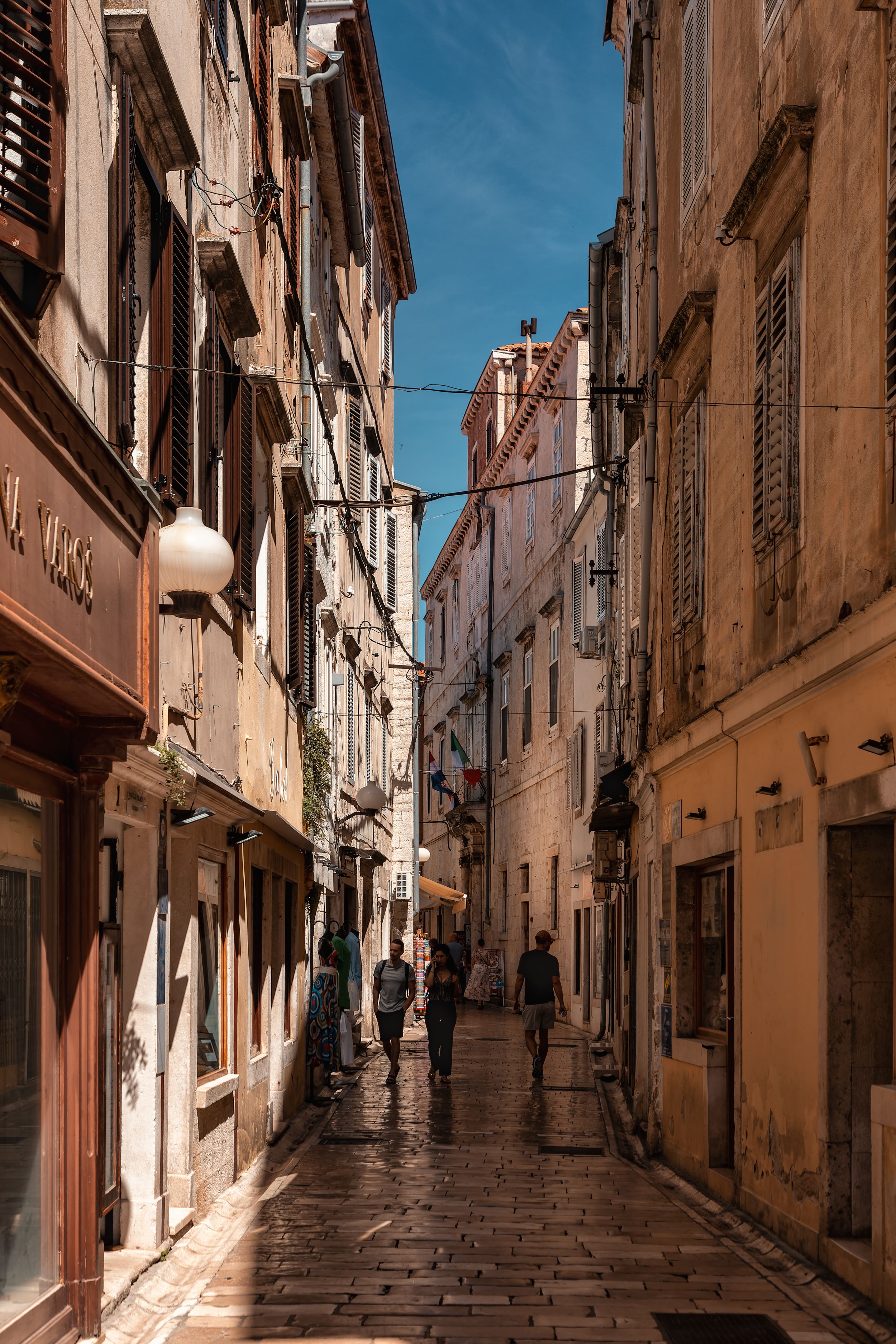 Narrow streets in Zadar, Croatia
